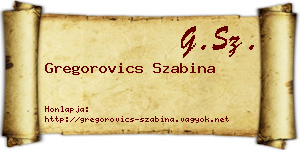 Gregorovics Szabina névjegykártya